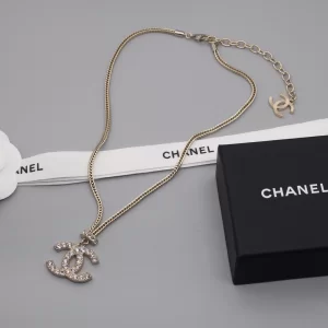 Chanel Crystal CC Logo Pendant Necklaces