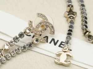 Chanel Crystals CC Logo Long Earrings
