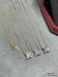 Cartier Diamond Solitaire Pendant Necklaces