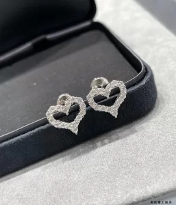 Tiffany Heart Diamond Stud Earrings