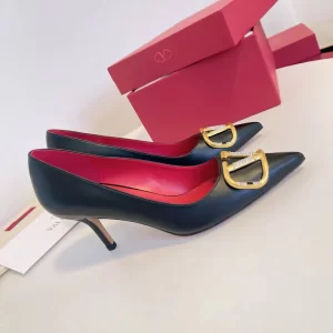 Valentino Vlogo Leather Pumps 75MM