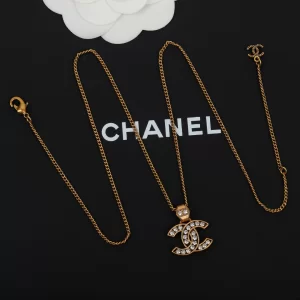 Chanel Crystal CC Logo Pendant Necklaces
