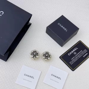 Chanel Crystals CC Square Earrings