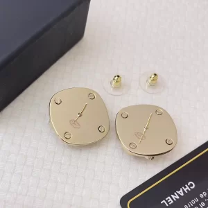 Chanel Crystals CC Square Earrings