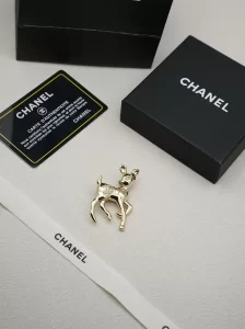 Chanel Crystal CC Deer Brooch