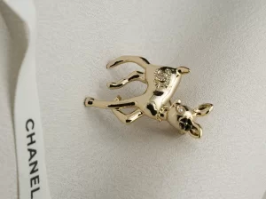 Chanel Crystal CC Deer Brooch