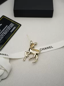 Chanel Crystal CC Deer Brooch