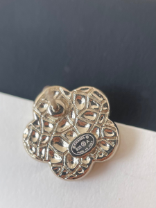 Chanel CC Red Camellia Stud Earrings
