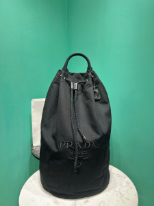 Prada Baltic Black Canvas Drawstring Duffle Bag Prada Baltic Black Canvas Drawstring Duffle Bag