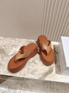 Chloe Nama Platform Wedge Flip Flops Thong Sandals Brown Chloe Nama Platform Wedge Flip Flops Thong Sandals Brown