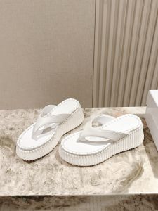 Chloe Nama Platform Wedge Flip Flops Thong Sandals White Chloe Nama Platform Wedge Flip Flops Thong Sandals White