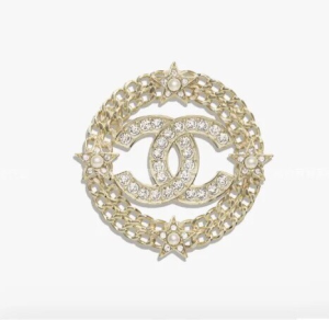 Chanel Crystals CC Star Brooch