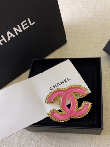Chanel Pink CC Logo Brooch