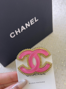 Chanel Pink CC Logo Brooch