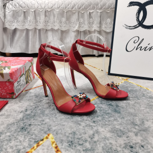 Dolce Gabbana DG Logo Red Leather High Heeled Sandals 110MM Dolce Gabbana DG Logo Red Leather High Heeled Sandals 110MM
