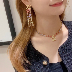 Chanel CC Logo Pendant Earrings