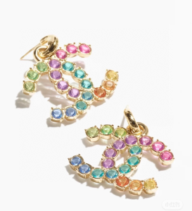 Chanel CC Logo Pendant Earrings