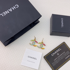 Chanel CC Logo Pendant Earrings