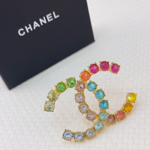 Chanel Multicolor CC Logo Brooch