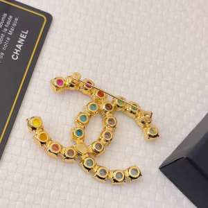 Chanel Multicolor CC Logo Brooch
