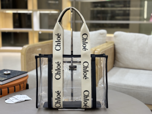 Chloe Large Woody Jelly Tote Shoulder Crossbody Bag Black Chloe Large Woody Jelly Tote Shoulder Crossbody Bag Black