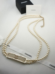 Chanel CC Logo Pearls Belt