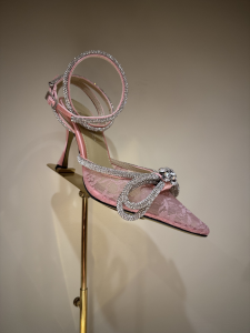 Mach and Mach Pink Double Bow Embellished Lace Pumps 60MM Mach and Mach Pink Double Bow Embellished Lace Pumps 60MM