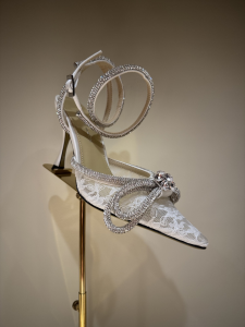 Mach and Mach White Double Bow Embellished Lace Pumps 60MM Mach and Mach White Double Bow Embellished Lace Pumps 60MM