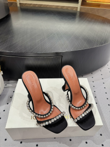 Amina Muaddi Gigi Crystal Embellished High Heeled Sandals Black 100MM Amina Muaddi Gigi Crystal Embellished High Heeled Sandals Black 100MM