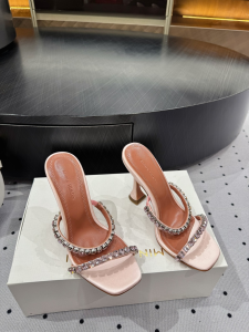 Amina Muaddi Gigi Crystal Embellished High Heeled Sandals Pink 100MM Amina Muaddi Gigi Crystal Embellished High Heeled Sandals Pink 100MM