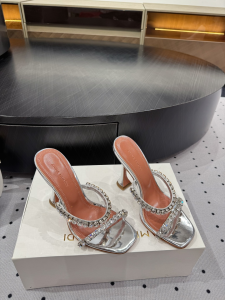 Amina Muaddi Gigi Crystal Embellished High Heeled Sandals Silver 100MM Amina Muaddi Gigi Crystal Embellished High Heeled Sandals Silver 100MM