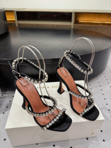 Amina Muaddi Gilda Crystal Embellished High Heeled Sandals Black 100MM Amina Muaddi Gilda Crystal Embellished High Heeled Sandals Black 100MM