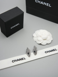 Chanel Crystal CC Diamond Earrings
