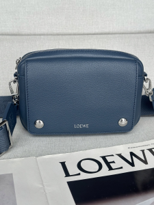 Loewe Small Pebble Messenger Bag Navy Blue Supple Grained Calfskin Loewe Small Pebble Messenger Bag Navy Blue Supple Grained Calfskin