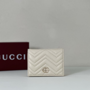 Gucci White Leather GG Marmont Small Wallet Gucci White Leather GG Marmont Small Wallet