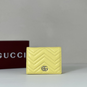 Gucci Yellow Leather GG Marmont Small Wallet Gucci Yellow Leather GG Marmont Small Wallet