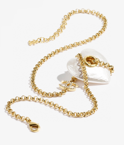 Chanel White Heart Pendant Necklaces