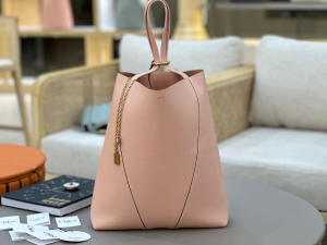 Chloe Large Spin Tote Bag Light Pink Grained Calfskin Leather Chloe Large Spin Tote Bag Light Pink Grained Calfskin Leather