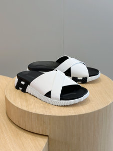 Hermes Infra Criss Cross White Calf Leather Flat Slides Sandals Hermes Infra Criss Cross White Calf Leather Flat Slides Sandals