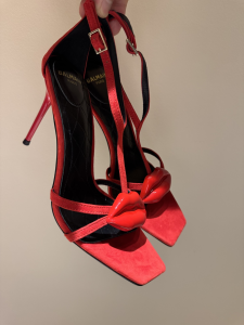 Balmain Lips Leather High Heeled Sandals Red 100MM Balmain Lips Leather High Heeled Sandals Red 100MM