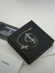 Chanel Crystal Bow Bracelets Black