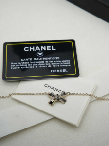 Chanel Crystal Bow Bracelets Black