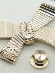 Chanel Crystal Bow Brooch Black