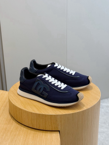 Dolce Gabbana Mixed Material DG Cushion Low Top Sneakers Navy Blue Dolce Gabbana Mixed Material DG Cushion Low Top Sneakers Navy Blue