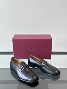 Ferragamo Gancini Leather Mocassins Loafers Dark Brown Ferragamo Gancini Leather Mocassins Loafers Dark Brown
