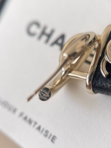 Chanel Black Lock Earrings