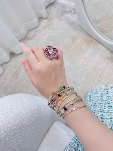 Chanel CC Gold Multicolor Rings