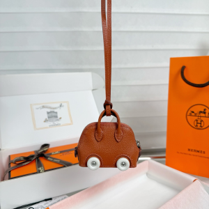Charms Hermes Bolide On Wheels Leather Bag Charms Brown Charms Hermes Bolide On Wheels Leather Bag Charms Brown