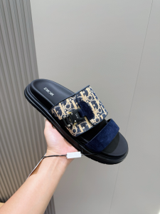 Dior Aqua Flat Sandals Blue Dior Jacquard Canvas and Suede Leather Dior Aqua Flat Sandals Blue Dior Jacquard Canvas and Suede Leather