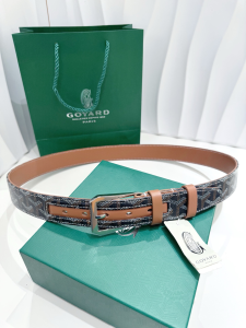 Goyard Florida Canvas and Leather Belt Brown 40CM Goyard Florida Canvas and Leather Belt Brown 40CM